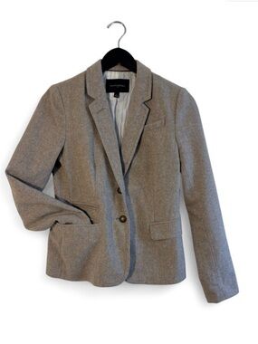 Banana Republic Taupe Wool Blend Blazer Jacket Women’s Size 6 Notch Lapel Lined